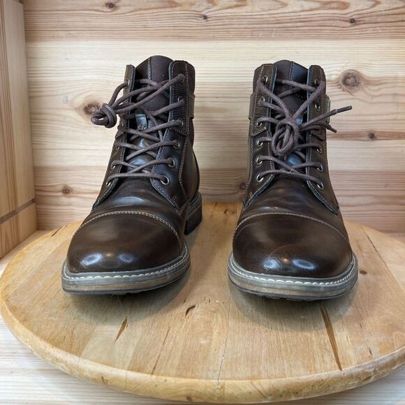 Arizona Lautner Brown Leather Lace Up Boots Mens Size 8 main image 8